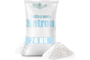 ZIVELA Natron pulver, Baking Soda 20kg | Natriumbicarbonat, Natriumsalz | 4x 5kg Natron E500 Backsoda 100% Rein, Lebensmittelqualität