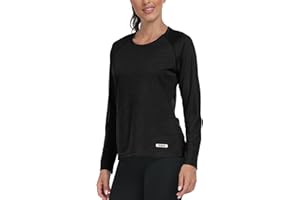 AjezMax T-Shirt de Course Femme à Manches Longues Tops UPF 50+ Entraînement Hauts Séchage Rapide pour extérieur, la randonnée, la Gymnase
