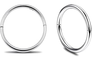 Serenity Sleepers 925 Sterling Silver Seamless Hoop Earrings - Small Thin Handcrafted 8mm, 10mm, 12mm, 14mm - Hypoallergenic & Nickel Free - Suitable for Sensitive Ears
