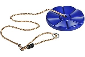 CTSC Climbing Rope Swing with Knot and Disc Swing Seat Set, Rope Ladder for Kids Outdoor Tree Backyard Playground Swing. Zip Line Seat for Kids. Sturdy & Safe, (Blue)