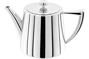 Stellar Luxe 6 Cup Teapot, 1.2 Litre Capacity, Mirror Polished Stainless Steel