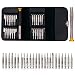 Produktbild Schraubendreher Set Präzises 25 in 1, Coolzon® Magnetische Mini Magnetisierbar Torque Schlitz Kreuzschlitz Reparatur Werkzeugset in Lederetui für Uhr Brille Handy PC Laptop Tablet Macbook iPhone iPad und Elektronische Produkte