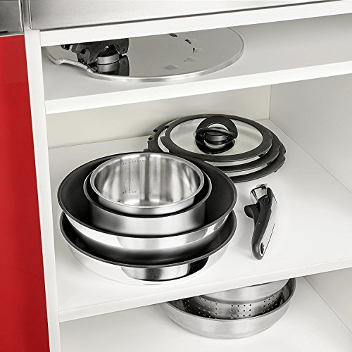 Tefal L94096 Ingenio Préférence Pfannen- und Topf-Set 15-teilig, antihaftversiegelt, hochwertiges Starterset, Edelstahl - 6
