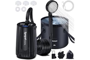 Spopal Campingdusch, 10 000 mAh campingdusch med 20 l vikbar hink
