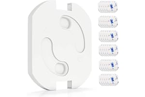 Lot de 30 protections de prises conecto - Sécurité enfant pour prise avec mécanisme rotatif et ruban adhésif 3M - À coller - Blanc