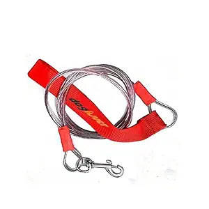 D/W- PVC-A23 Cable Leash for Small Medium-Large Dogs 6ft 10ft. Water Proof Lead for All Sized Pets. Great for Yard, Camping, and Outdoors. Easy to use Excellent Look. (Plaid,) (Small) (6Feet)