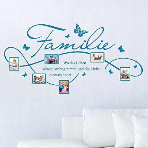 DESIGNSCAPE® Wandtattoo Bilderrahmen Familie mit 6 Fotorahmen 90 x 46 cm (Breite x Höhe) schwarz DW807140-S-F4 - 3