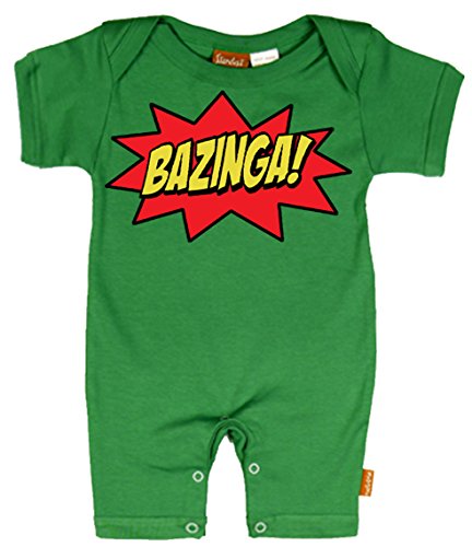 Big Bang Theory Inspired Bazinga Baby Summer Romper - Black 0 - 6 Months