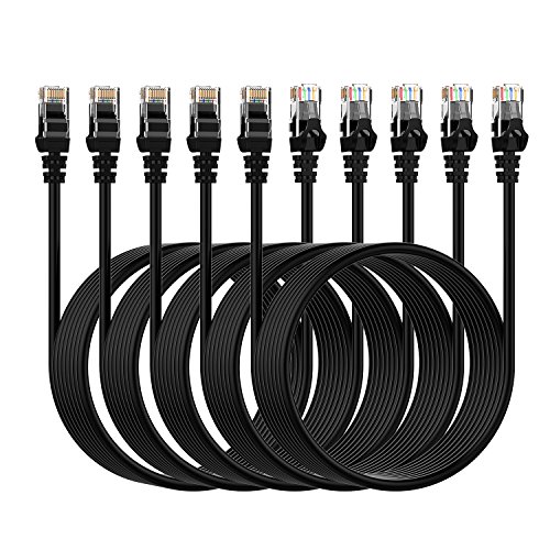 Rankie 5-Stücke 4,5m CAT6 Ethernet Kabel Gigabit Lan Netzwerkkabel (RJ45) Cat.6 Patchkabel 1000Mbit/s (Schwarz) - 6