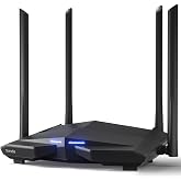 Tenda AC10 Dual Band Gigabit WiFi Router, 2.4 GHz to 300 Mbps and 5 GHz at 867 Mbps, 4 x 6 dBi External Antennas, WAN/3 x LAN