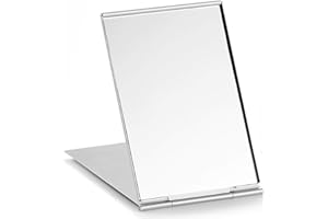 HCYANGZHANG 1Piece taschenspiegel klein(11.5cm*8cm),Portable Faltung Spiegel,Make-up-Spiegel für Reisen,unisex,Ultradünn und Langlebig Reisespiege,Geeignet für Büro Rasieren,Camping und Make-up(Silver)