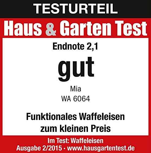 MIA ProKitchen Doppel Waffeleisen / Waffelautomat für 2 klassische Herzchen-Waffeln à 15 cm, 1300W, stufenlos wählbarer Bräunungsgrad, schwarz, inkl. 4x Waffel Backmischung 250gr. - 2