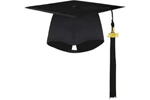BROADREAM Bachelor Hut 2024 Doktorhut Graduation Hut Cap Absolventenkappe 2024 Studentenhut Abschluss Hut für Abschlussfeiern vom Studium, Universität, Hochschule, Abitur - Absolventenhut in Schwarz