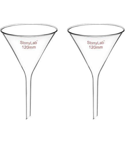 StonyLab Glazen Poedertrechter – Korte Steel, 150 Mm Buitendiameter, 24/40 Aansluiting, Van Borosilicaatglas