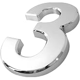 Yapışkanlı Kapı Numarası K&uuml;&ccedil;&uuml;k Boy 50 mm 5 cm Numara 3 Rakam &Uuml;&ccedil; Sayısı Krom Renk Numaralar 1 Adet