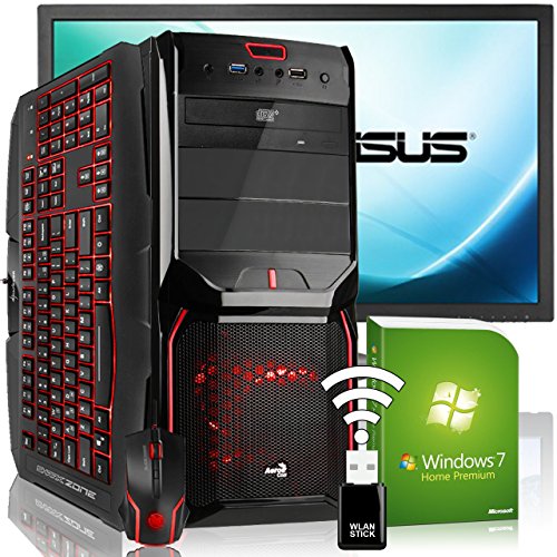 AGANDO Silent Gaming PC-Komplettpaket | AMD A6-6420K 2x 4.0GHz | Turbo 4.2GHz | AMD Radeon RX 460 4GB | 16GB RAM | 1000GB HDD | DVD-RW | USB3.0 | 60cm (24") TFT | Gaming-Tastatur | Gaming-Maus | WLAN | Win 7 HP | 36 Monate Garantie | Computer für Multimedia, Gaming, Büro/Office