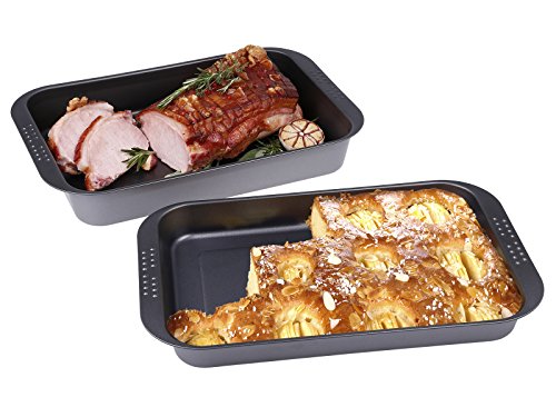 Chg 9927-05 Juego Combinado para Hornear con Asas Y Puntos De Bloqueo, Revestimiento Antiadherente, Color Antracita/Metalizado