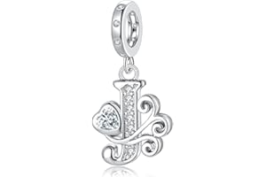 TIZU Letter Charms for Pandora Bracelets Silver Alphabet Initial Charms Bead Pendant Jewelry Gift for Women Girls