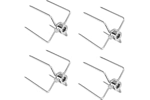 MOPOIN Fleischklammer für Drehspieß, 4 Stück Fleischnadeln Edelstahl Multifunktionale Grillgabel Huhn Grill Grillzubehör für Grillspieße, Fleischklammern für Hähnchen, Schaschlik und vieles mehr