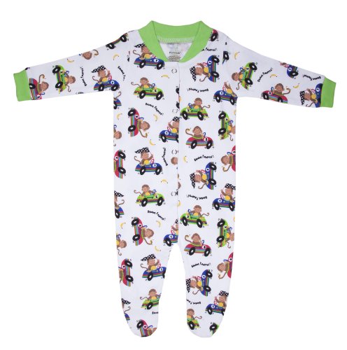 Funkoos Race Car Monkeys Organic Sleepsuit (3-6 months)