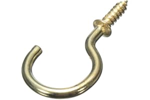 STARPACK HOME Star Pack Set of 15 Brass Plated Screw In Cup Hooks 32mm (1.1/4")