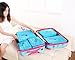[Official Shop] BXT Travel Essential Bags-in-Bag,Travel Storage Suitcase Tidy Laundry Mesh Bag Clothes Pack Organiser Set of 5- Blue
