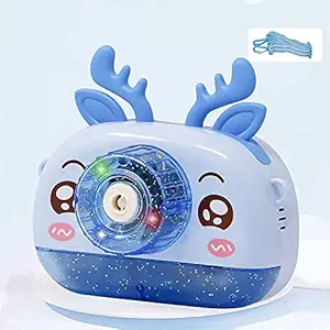 HALO NATION Musical Camera Bubble Camera Bubble Toy Bubble Machine Toy for Kids, Bubble Maker Machine Camera Shape with Music and Light, Bubble Blower for Kids - Blue Stage Toy Bubble Maker