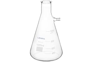 Labasics Glass Filterung Fläschchen, Borosilikatglas Glass Filtering Flask, Fläschchen mit Tubulation (1000 ml, Transparent)