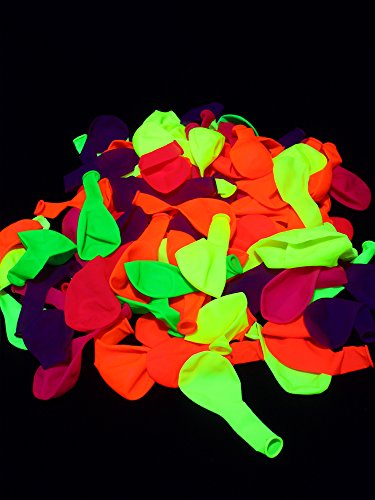 50er-Pack PSYWORK Schwarzlicht Luftballons Neon Gemischt by PSYWORK