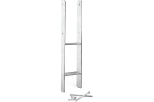 XPOtool H-stolpsko 91 x 600 mm H-ankare i varmförzinkat kolstål, markankare med borrhål M10 x M110, stolpfot med 2 strävor