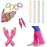 Anwendbare Szene: Dieses Set ist perfekt für 80er Jahre, Motto-Party, Kleid, Kostüm, Neon-Party. Diese Artikel können Ihnen eine unvergessliche 80er-Jahre-Mottoparty bringen. › Weitere Produktdetails anzeigen