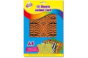 ART BOX 15 Sheets Animal Prints Craft Cards