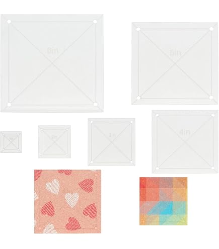 SEWACC 4pcs Quilting Template Set - Plastic Patchwork Stencils For Sewing, Quilting & Embroidery