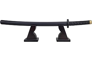 NANGOPOP Wood Katana Sword Stand Display - Decent Japanese Samurai Sword Holder, Wooden Rack for Knife, Dagger at Home or Office