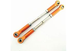 CrazyRacer Harden Steel Adjustable Turnbuckles with Aluminum Ends - 2pcs Orange for RC HPI 1/8 Savage Flux X XL 4.6 5.9 HP 93535