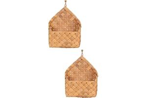 GANAZONO 2 Pièces Pot De Fleurs Suspension Murale Panier Mural De Stockage De Pommes De Terre Suspendu Au Mur pour Plantes D'Intérieur Jardinière Murale en Osier Tissé Panier Suspendu De Plante Manuel