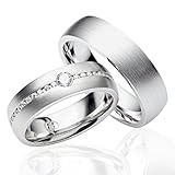 2x Silber Eheringe Partnerringe Trauringe Freundschaftsringe in 925 Sterling Silber *inkl. Gravur und Swarovski Steinen* LC02