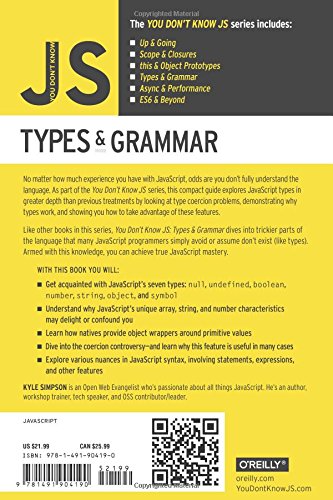 Livres Couvertures de You Don't Know JS - Types & Grammar-