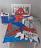 Spiderman Ultimate Housse de Couette, Coton Polyester, Blanc, Unique