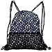 Produktbild RAINNY Drawstring Backpacks Bags,Hand Drawn Pattern with Dots Sketch Geometric Composition On Dark Toned Background,5 Liter Capacity,Adjustable
