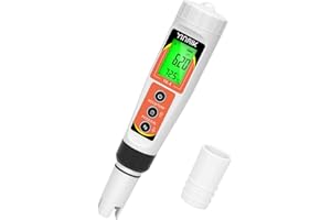 YINMIK Digital pH Meter 4 in 1 pH EC TDS Temp Meter for Water Hydroponics Waterproof DWC pH and EC PPM Water Tester with Backlit for Nutrients Growing Indoor Garden Home Brewing Pool Aquarium Drinking Water