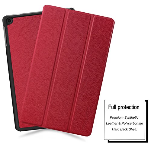 Hülle für Fire HD 8 (7. Generation – 2017) / das neue Fire HD 8 (6. Generation – 2016), Infiland Ultra Slim Lightweight Schutzhülle Cover für Fire HD 8 (8-Zoll-Tablet, 7. Generation – 2017) / Das neue Fire HD 8 Tablet (6. Generation – 2016)(Rot) - 3