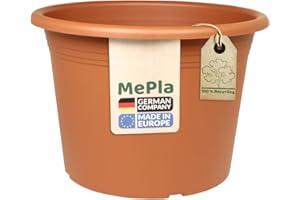 ‎MEPLA MePla Blumentopf Cilindro - runder Pflanzkübel - wetterfestes Pflanzgefäß - UV-beständiger Blumenkübel - Pflanzentopf - Kübel - Ø 35 - Terracotta