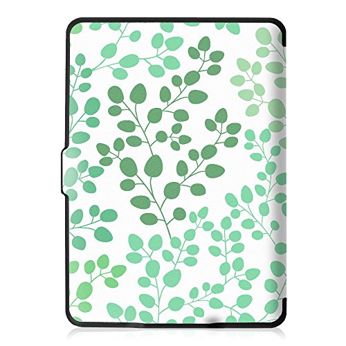 Fintie Kindle Paperwhite Hülle – Die dünnste und leichteste Smartshell Case Schutzhülle Tasche mit auto Sleep / Wake für den neuen Kindle Paperwhite 2016 (mit 300 ppi-Display, 6 Zoll, und integrierter Beleuchtung) und alle Modelle von 2012, 2013, 2014, 2015, Grüne Blätter - 5