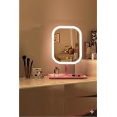 DUFFA Led Işıklı Ayarlabilir Makyaj Aynası, USB Şarj Edilebilir, 3 Işık Fonksiyonu, Parlaklık Ayarlı ve Organizer Tabanlı Taş