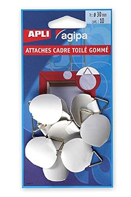 AGIPA Lot de 3 Sachets de 10 attaches toile gommées, diam 30mm pour les photos et tableaux