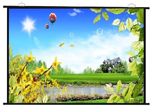 MOIZ Map Type Projector Screens - 1:1 Aspect Format with Imported High Gain Fabric Support in HD,3D & 4K Technology. (5ft.Width x 5ft.Height)