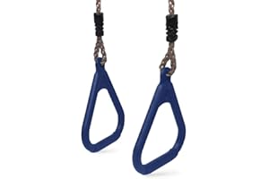 HIKS® Set of 2 Blue Adjustable Gym Rings for Childrens Kids Climbing Frames and Swings