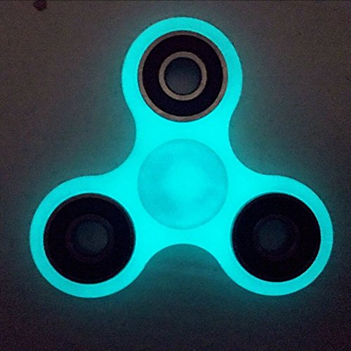 Fingertip Gyro Hand Spinner Bearing Tri-Spinner Fidget EDC Focus Toy for ADD, ADHD, Anxiety, and Autism Adult Children Gift. (blue led)