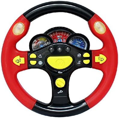 Children's Steering Wheel Toys Baby Early Childhood Educational Driving Simulation (Red and Black) by TOGCO